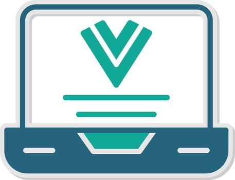 Vue js Web Framework Glyph Dual Tone Sticker vector