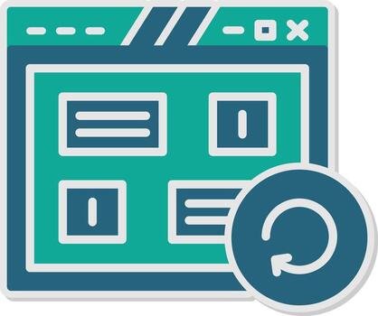 Page Refresh Reload Button Glyph Dual Tone Sticker vector