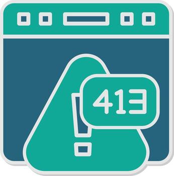 Error 413 Payload Too Large Error Glyph Dual Tone Sticker vector