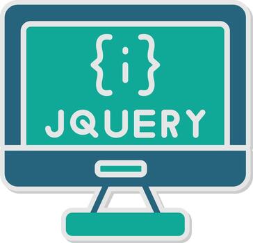 jQuery DOM Manipulation Script Glyph Dual Tone Sticker vector