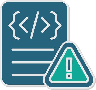 Script Runtime Error Glyph Dual Tone Sticker vector