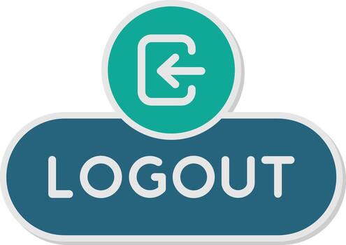Logout Session Button Glyph Dual Tone Sticker vector