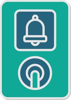 Platform Emergency Intercom Panel Glyph Dual Tone Sticker vector