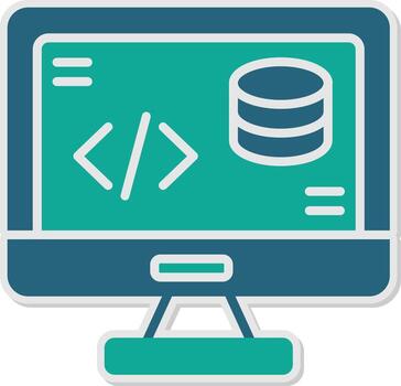 backend servidor lógica icono glifo doble tono pegatina vector