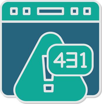 Error 431 Request Header Fields Too Large Glyph Dual Tone Sticker vector