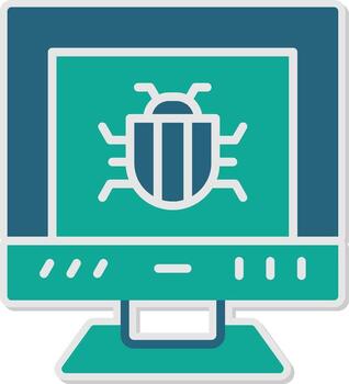 software sistema error errores glifo doble tono pegatina vector