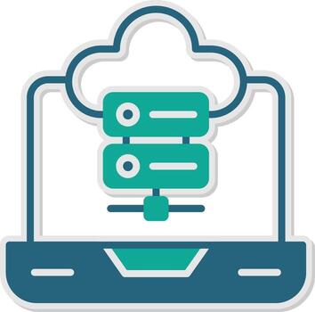 web servidor hospedaje estante glifo doble tono pegatina vector