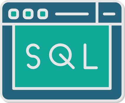 SQL Query Language Snippet Glyph Dual Tone Sticker vector