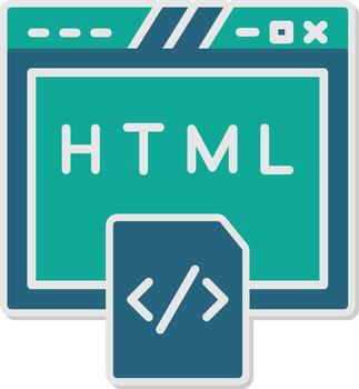 HTML Source Code Snippet Glyph Dual Tone Sticker vector