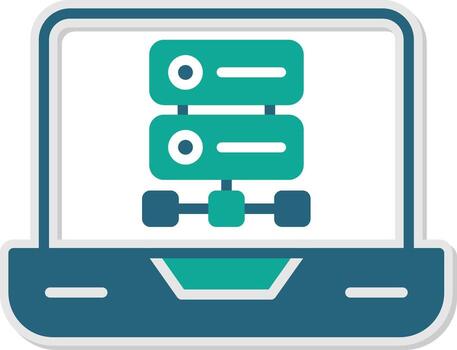 NoSQL Flexible DB Structure Glyph Dual Tone Sticker vector