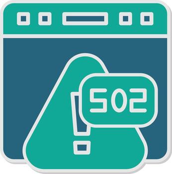 Error 502 Bad Gateway Bridge Error Glyph Dual Tone Sticker vector