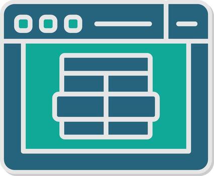 MySQL Server Icon Glyph Dual Tone Sticker vector