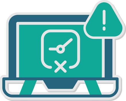 Runtime Error Occurred Glyph Dual Tone Sticker vector