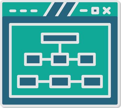 Structured Website Site Map Glyph Dual Tone Sticker vector