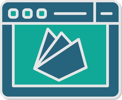 Firebase Real Time Database Glyph Dual Tone Sticker vector