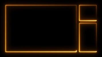 Glowing neon live streaming border frame animation isolated on black background video