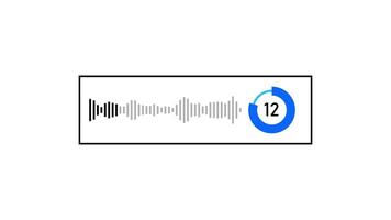Minimal audio waveform with mic symbol animation isolated on white background video