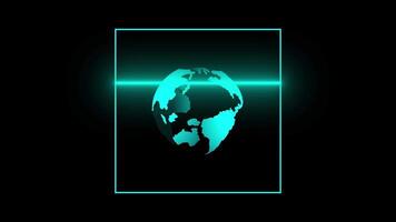 terra scanner, digitale globo Rete dati visualizzazione animazione isolato su nero sfondo video