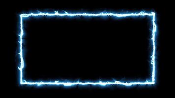 brilhando néon trovão retângulo abstrato animação isolado em Preto fundo video