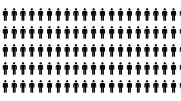 Finding a person standing out from the crowd animation isolated on white background video