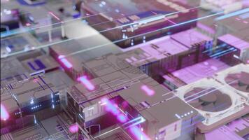 movimento cyberpunk astratto tecnologia vj ciclo continuo video