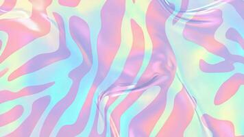 tiger Ränder holografiska abstrakt bakgrund. rörelse av lutning pastell vågor. y2k skimrande packshot presentation bakgrund. video