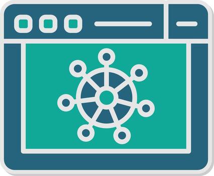 Kubernetes Cluster Management Glyph Dual Tone Sticker vector