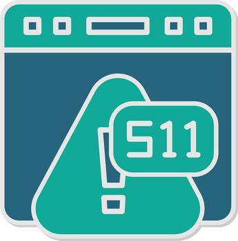 Error 511 Network Authentication Required Glyph Dual Tone Sticker vector
