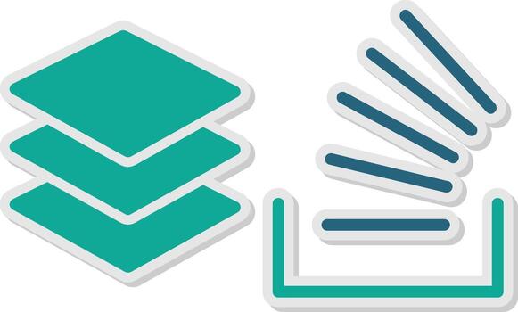 Buffer Overflow Detected Glyph Dual Tone Sticker vector