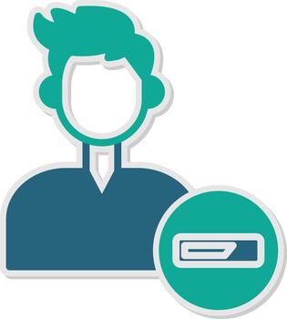 correr programa guión glifo doble tono pegatina vector