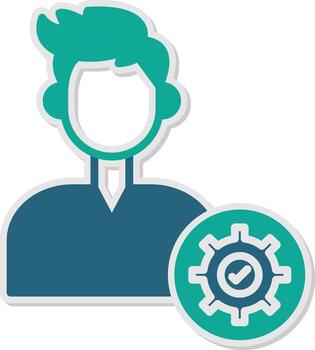 Execute System Command Glyph Dual Tone Sticker vector