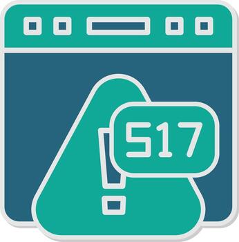 Error 517 Script Execution Timeout Glyph Dual Tone Sticker vector