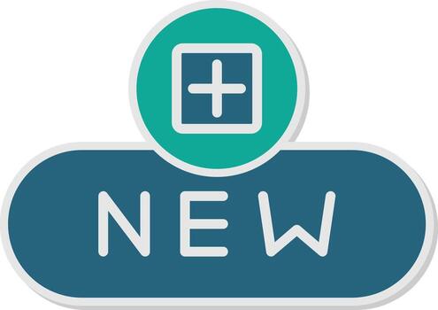 Create New File Button Glyph Dual Tone Sticker vector