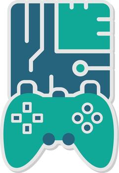 Custom Game Modification Mod Glyph Dual Tone Sticker vector