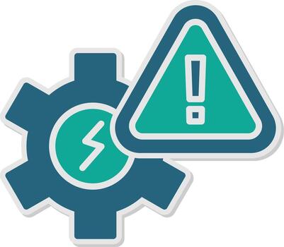 Configuration Error Message Glyph Dual Tone Sticker vector