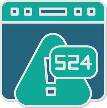 Error 524 Timeout Occurred on Server Glyph Dual Tone Sticker vector