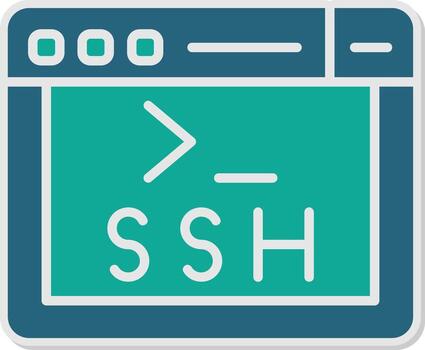 ssh seguro acceso símbolo glifo doble tono pegatina vector