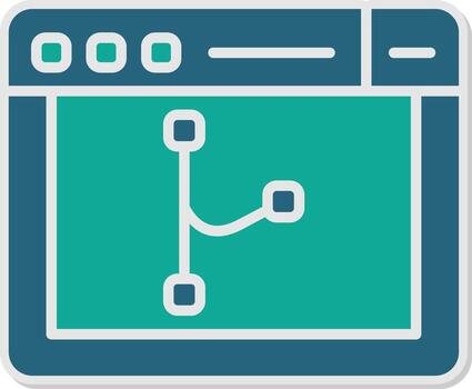 Code Merge Branch Tool Glyph Dual Tone Sticker vector