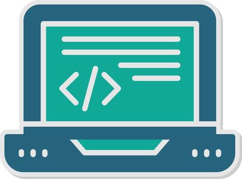 Text Based Code Editor Glyph Dual Tone Sticker vector