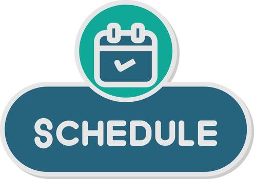 Schedule Event Button Glyph Dual Tone Sticker vector