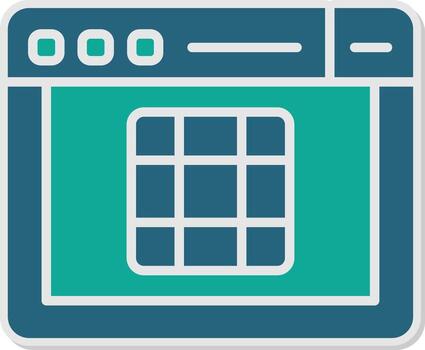 css cuadrícula diseño sistema glifo doble tono pegatina vector