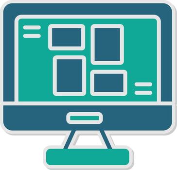 Flexbox Container Structure Glyph Dual Tone Sticker vector