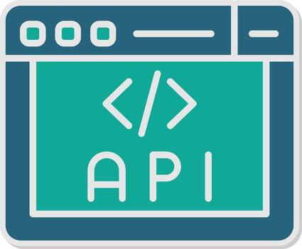 Browser API Function Icon Glyph Dual Tone Sticker vector