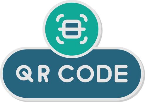 Scan QR Code Button Glyph Dual Tone Sticker vector