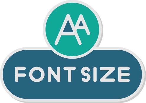 Adjust Font Size Button Glyph Dual Tone Sticker vector