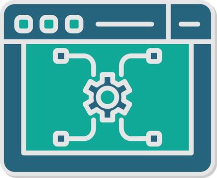 Microservices Network Structure Glyph Dual Tone Sticker vector