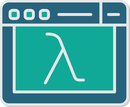 Lambda Function Code Block Glyph Dual Tone Sticker vector