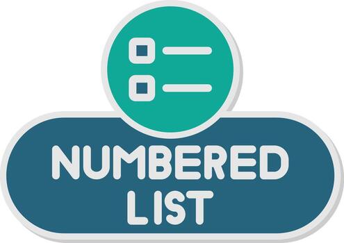 numerado lista palanca botón glifo doble tono pegatina vector