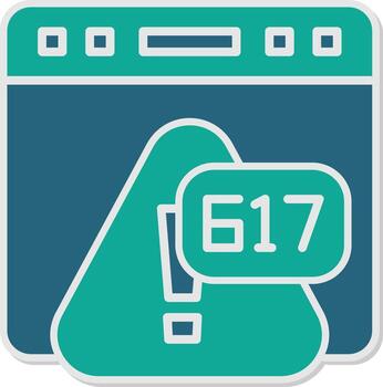 Error 617 Token Validation Timeout Glyph Dual Tone Sticker vector