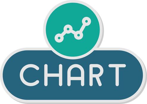 Insert Chart Button Glyph Dual Tone Sticker vector